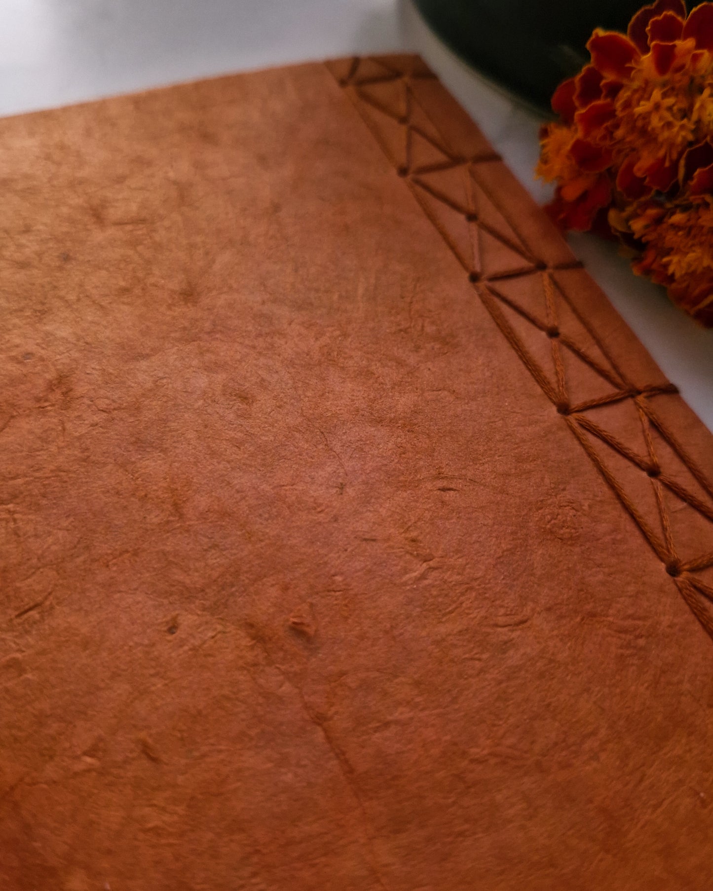Handmade Natural Inclusion Notebook - Marigold