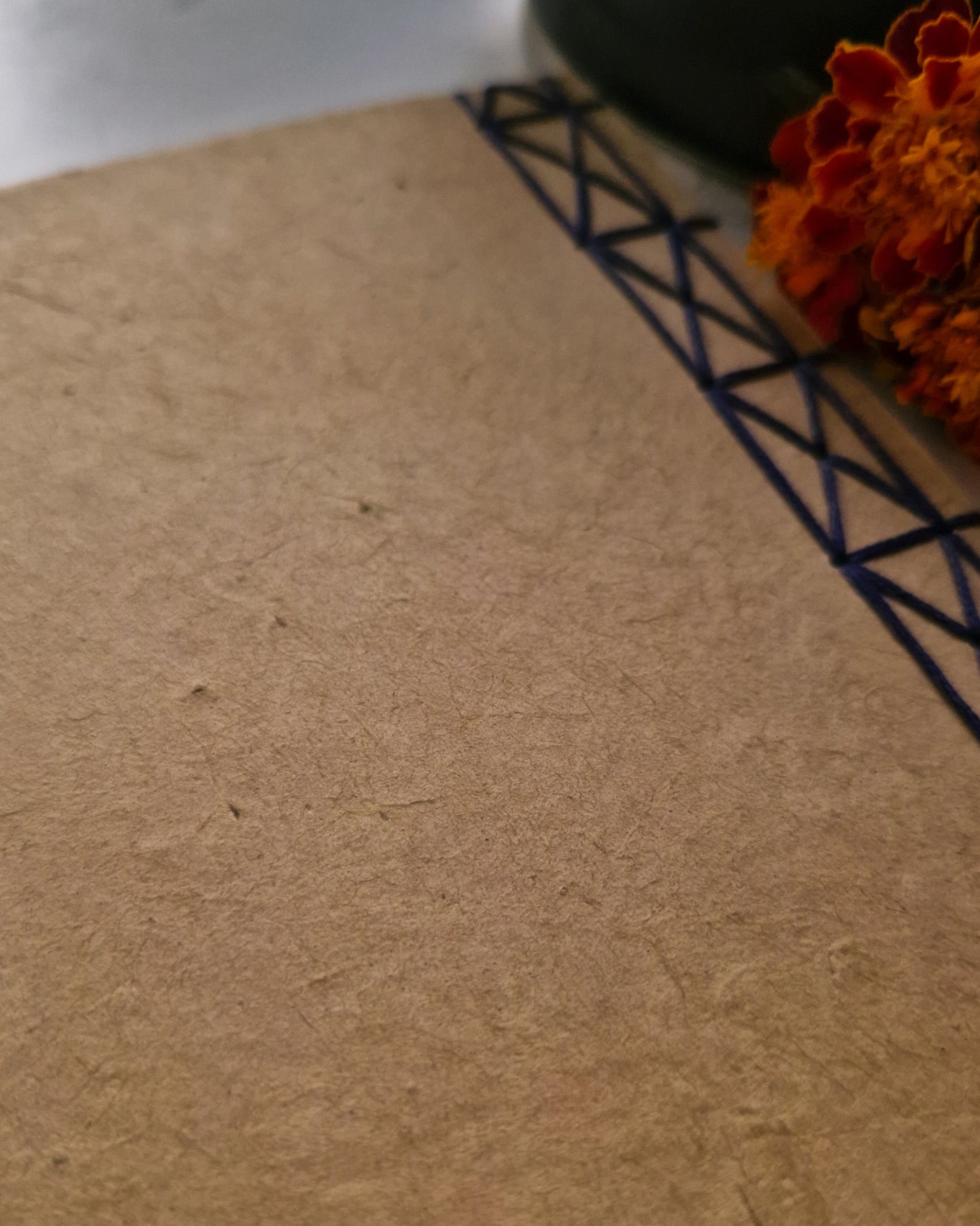 Handmade Natural Inclusion Notebook - Marigold & Cornflower