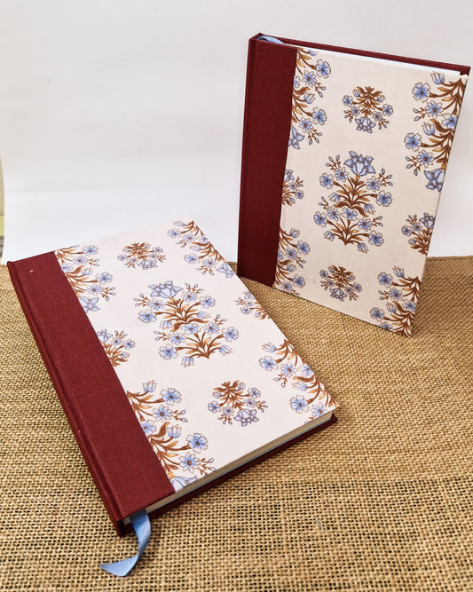 Hardback Deep Crimson Upcycled Fabric Journal *Seconds*