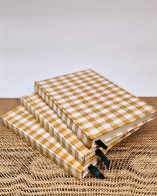 Fabric Bound Journal - Yellow Gingham