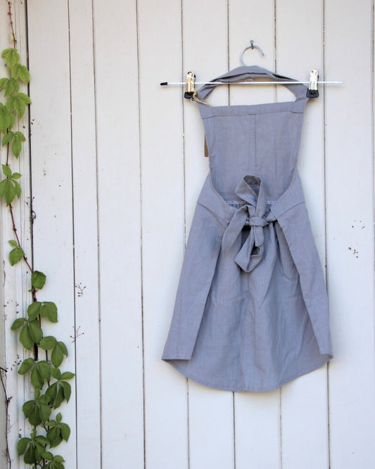 Child's Apron- Blue-Grey II