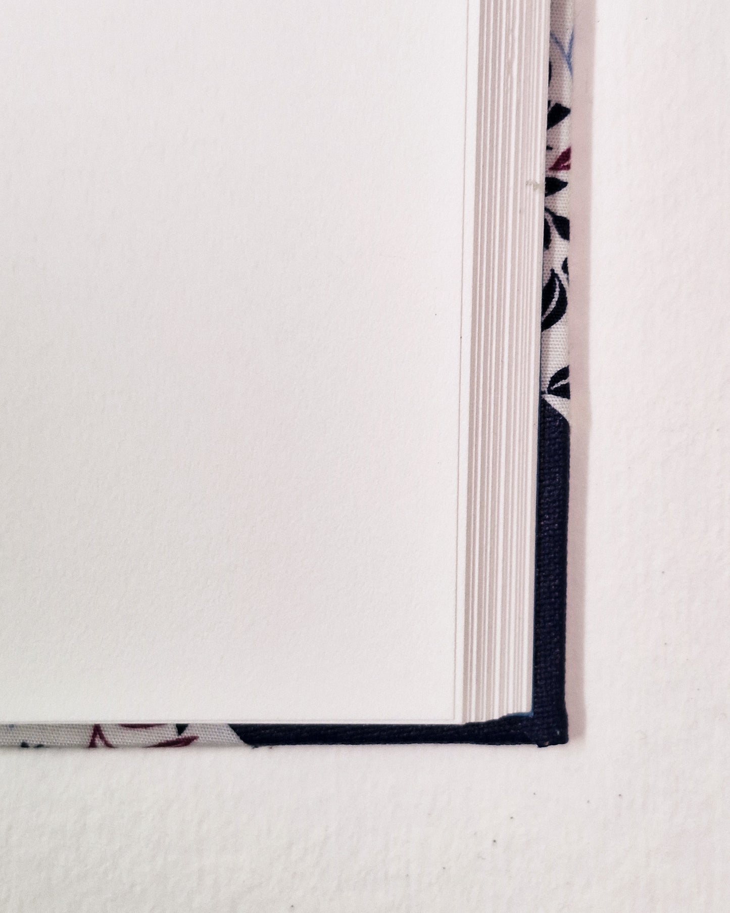 Rounded Fabric Half-Bound Journal - Navy Magnolia