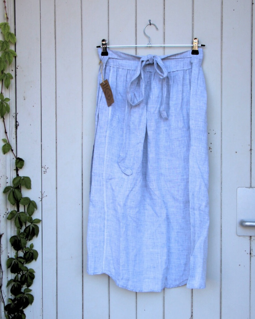 Gathered Half Apron - Light Pale Blue