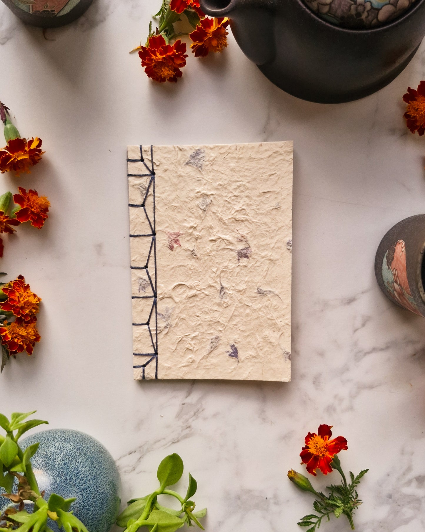 Handmade Natural Inclusion Notebook - Cornflower