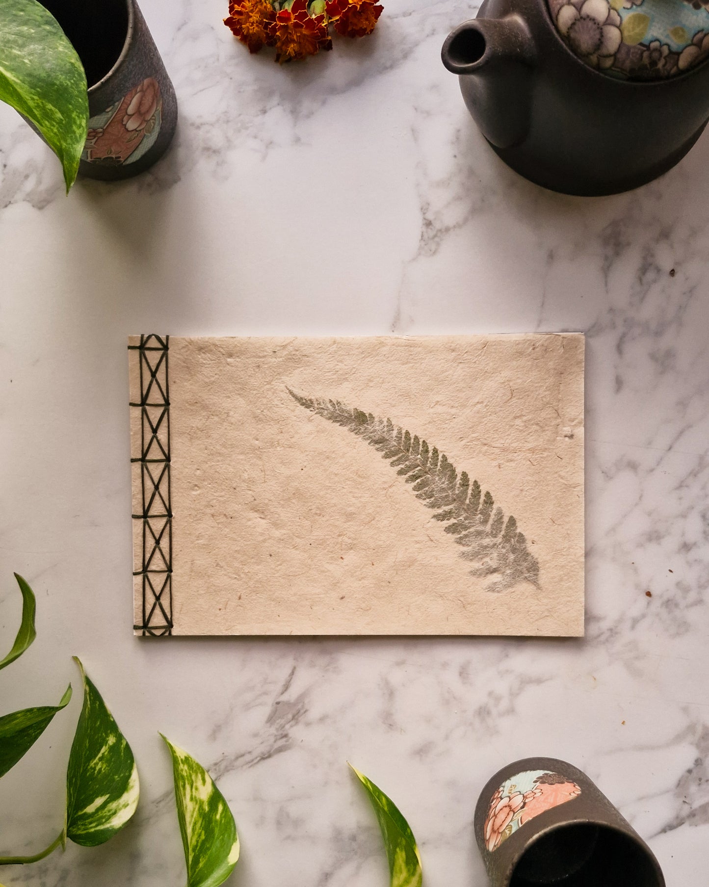 Handmade Natural Inclusion Notebook - Jacaranda