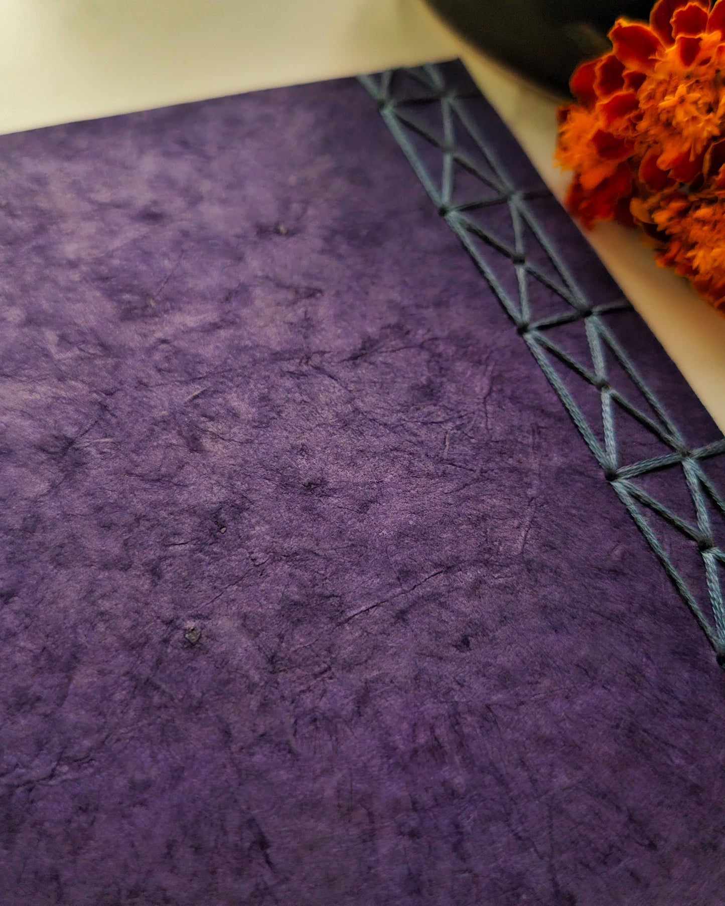 Handmade Natural Inclusion Notebook - Cornflower