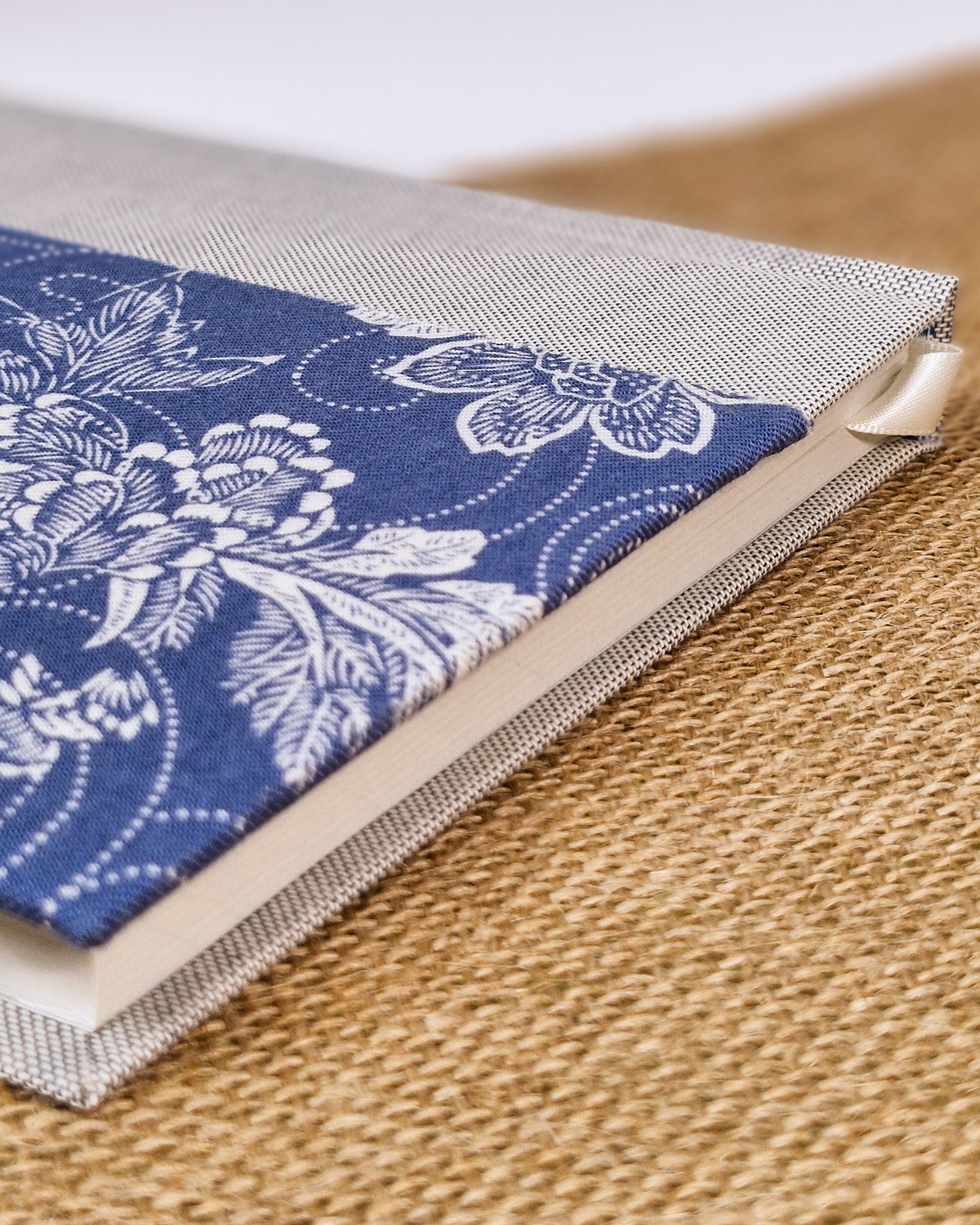 Hardback Blue Floral Upcycled Fabric Journal