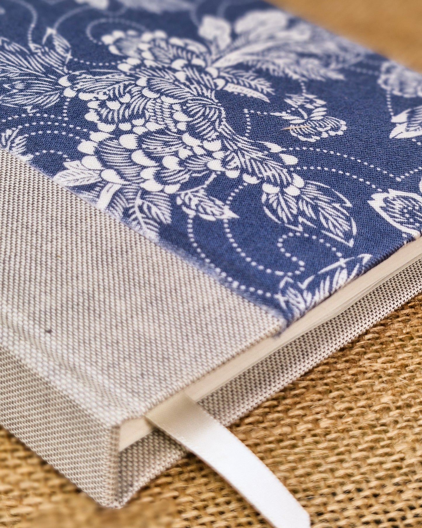 Hardback Blue Floral Upcycled Fabric Journal