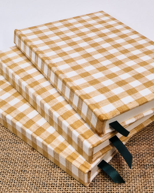 Fabric Bound Journal - Yellow Gingham