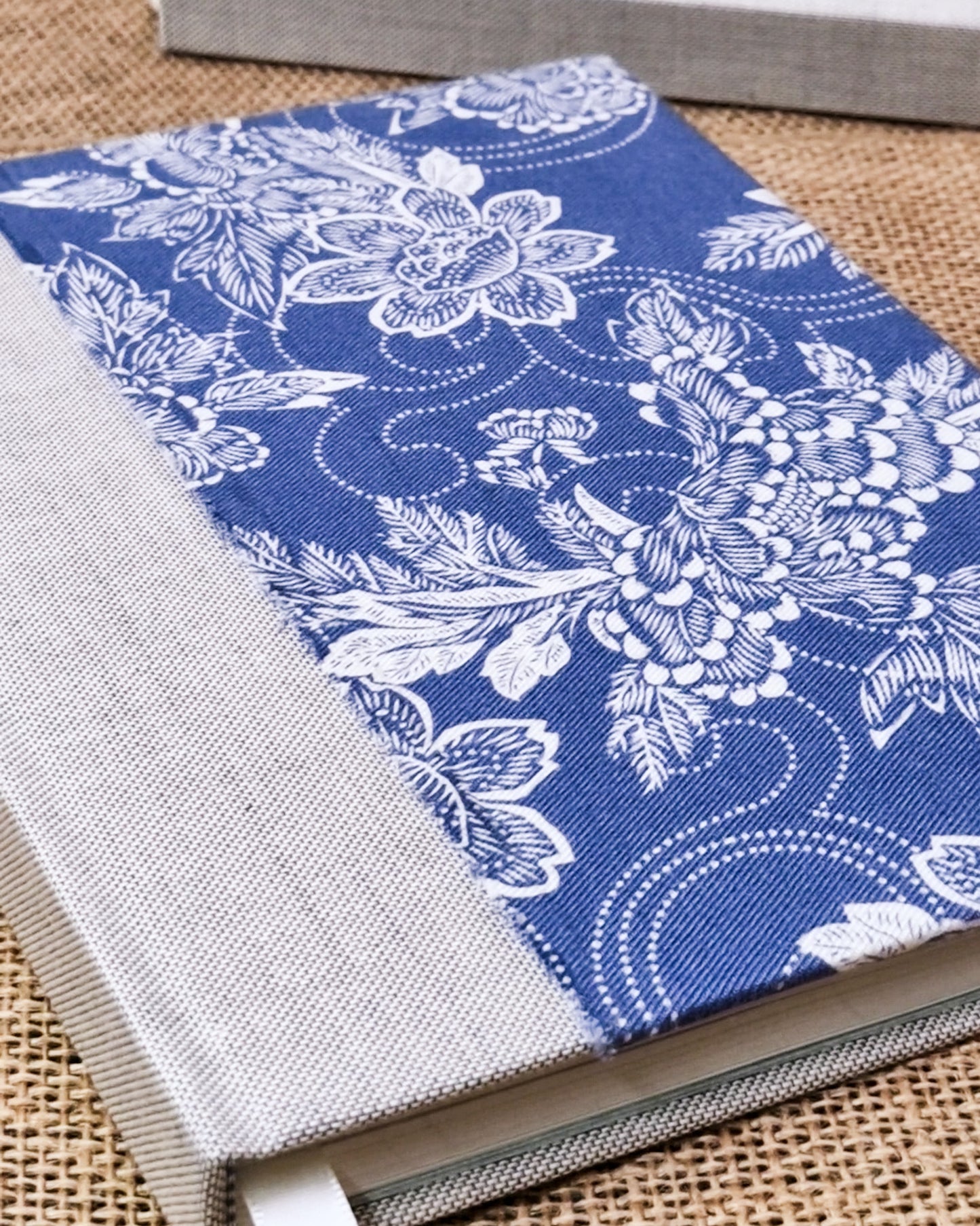 Hardback Blue Floral Upcycled Fabric Journal