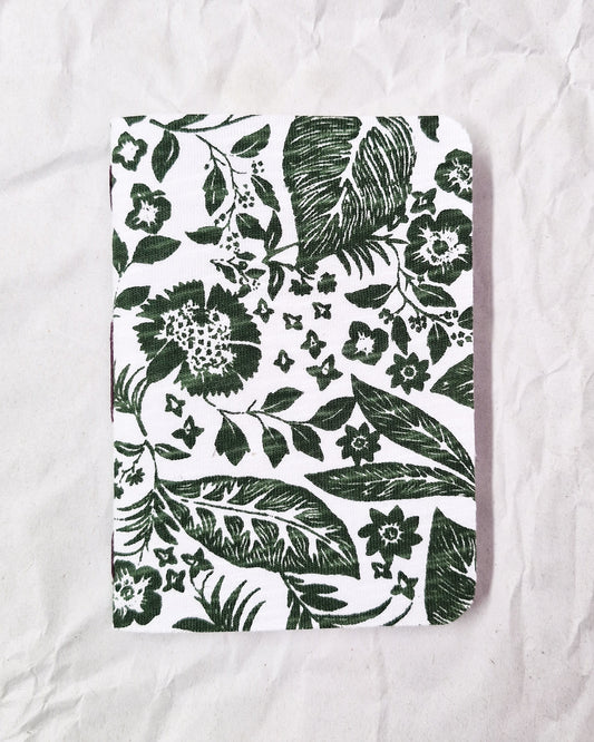 Cherry Botanica - Handmade Upcycled Fabric Pocket Notebook