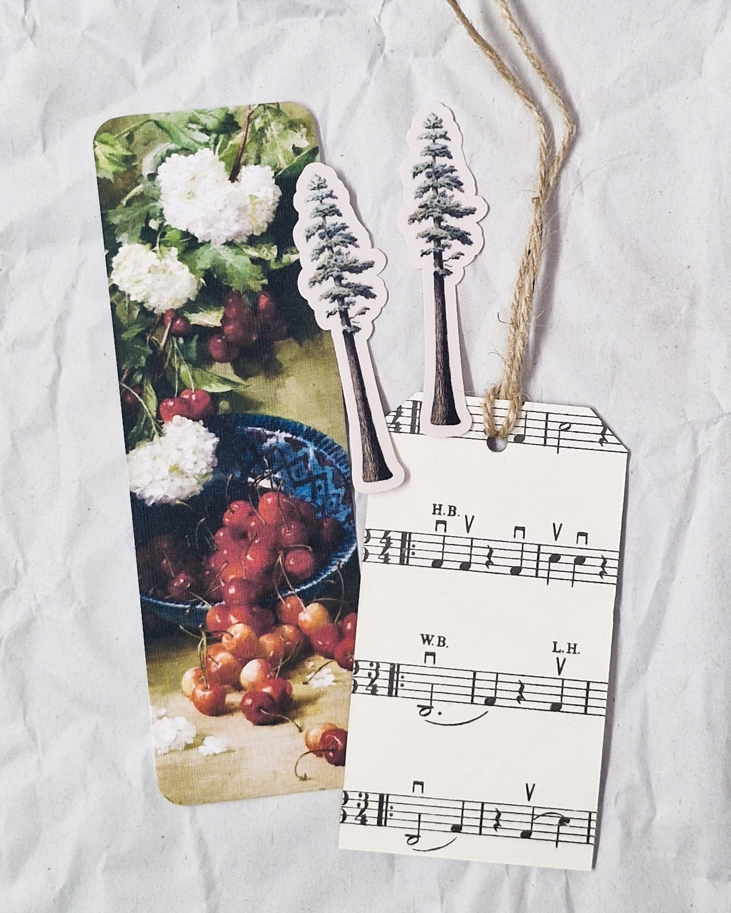 Cherry Botanica - Handmade Upcycled Fabric Pocket Notebook