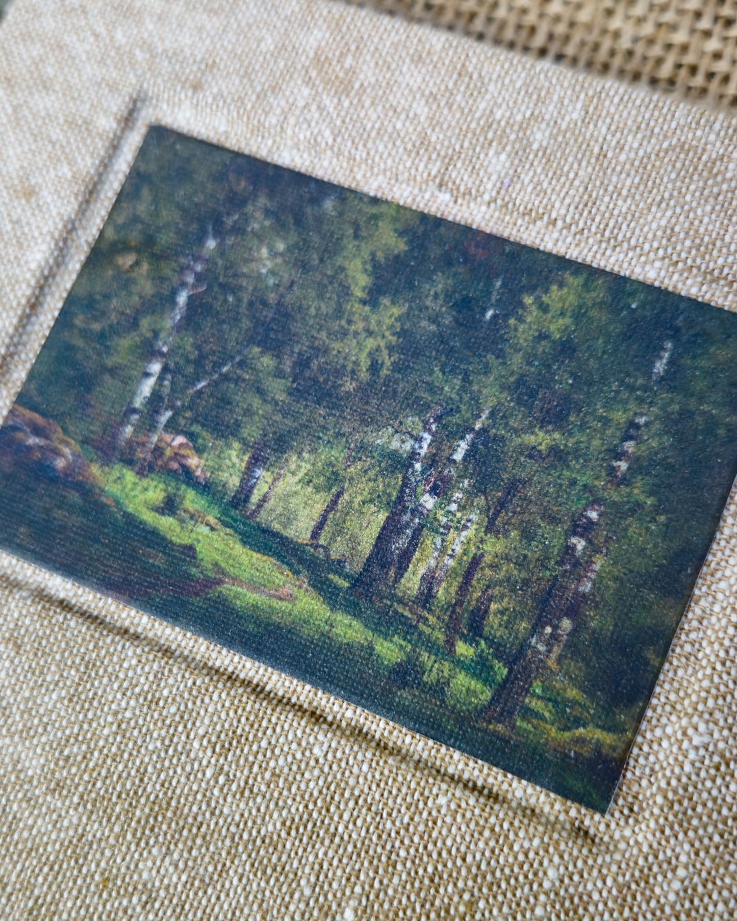 Left-handed Mini Journal - Fabric Bound Vintage Landscape