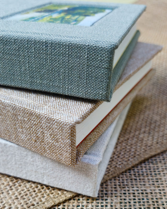 Left-handed Mini Journal - Fabric Bound Vintage Landscape