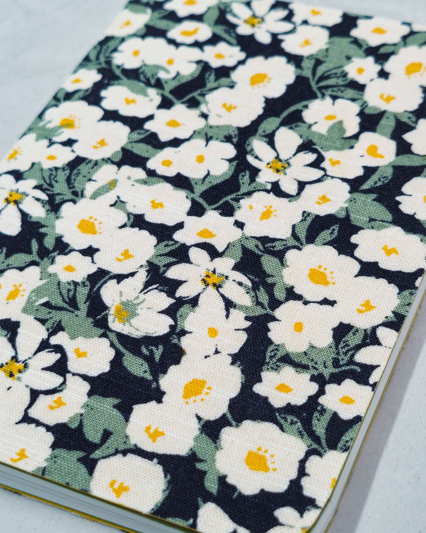 Daisymere Garden - Handmade Upcycled Fabric Pocket Notebook