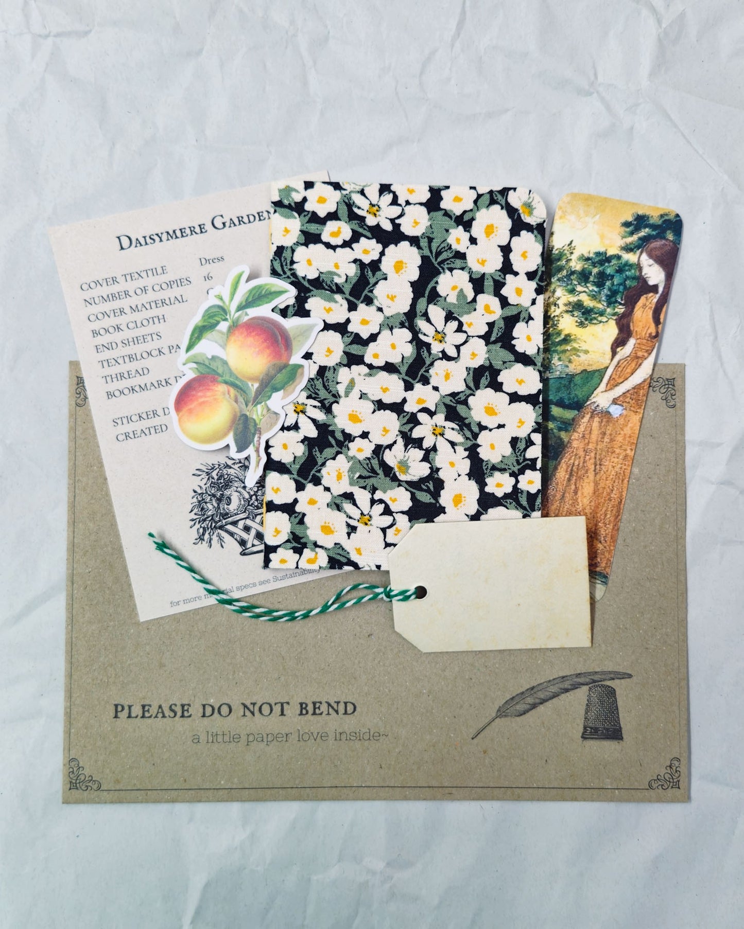 Daisymere Garden - Handmade Upcycled Fabric Pocket Notebook
