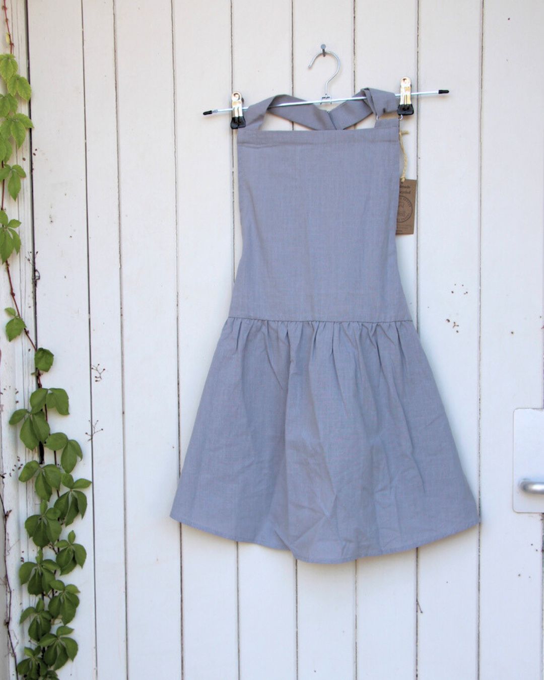 Child's Apron- Blue-Grey