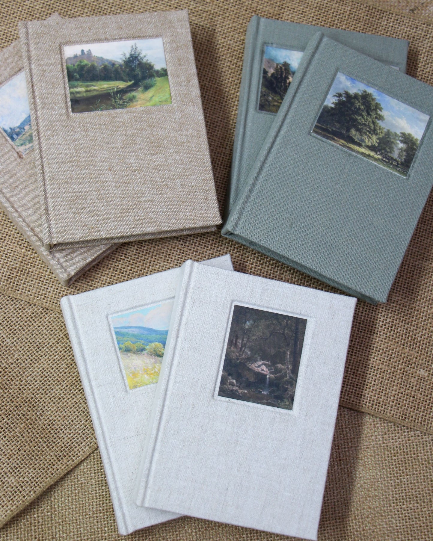 Mini Journal - Fabric Bound Vintage Landscape - Moss