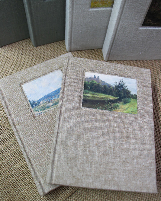 Mini Journal - Fabric Bound Vintage Landscape - Sepia