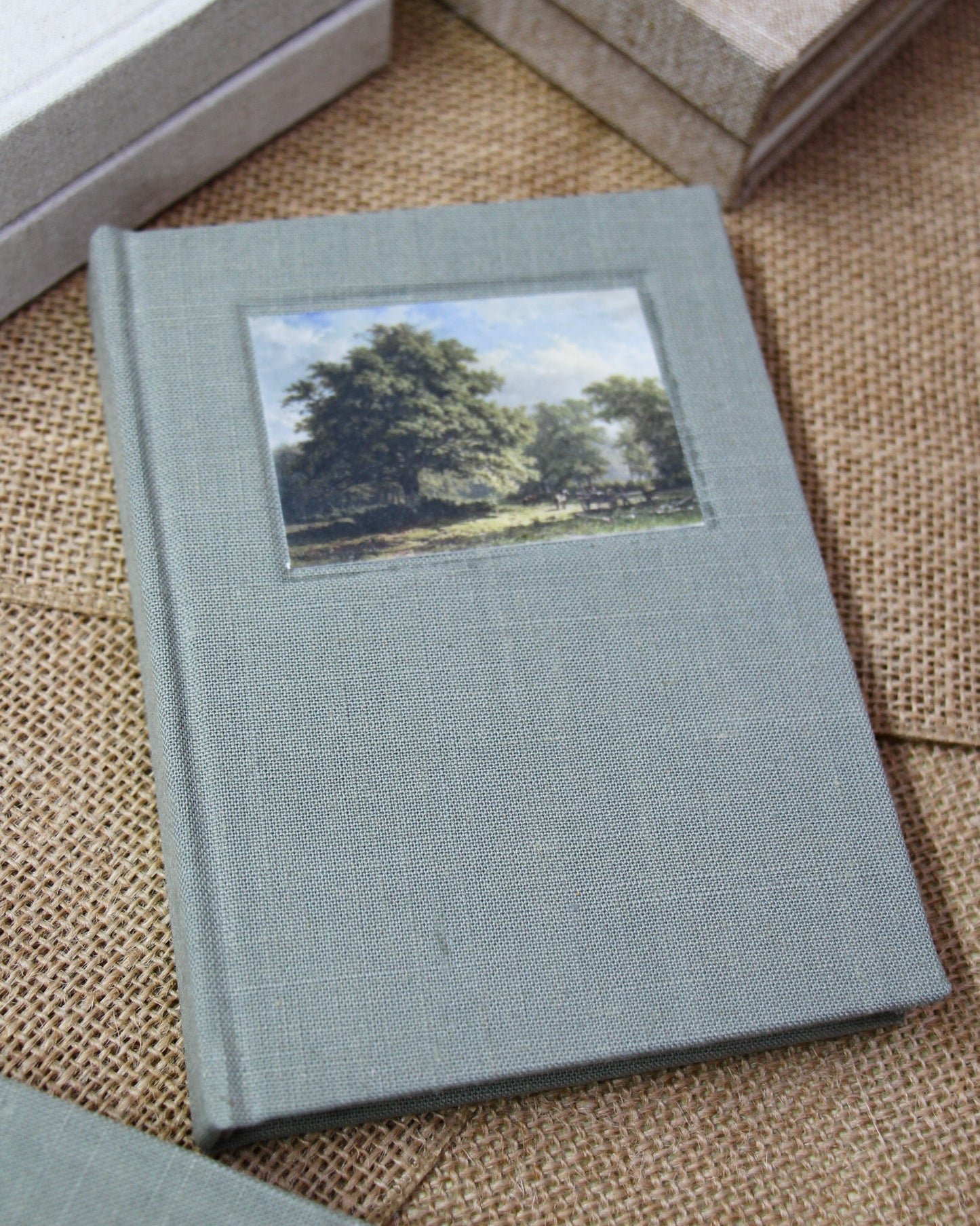 Mini Journal - Fabric Bound Vintage Landscape - Moss
