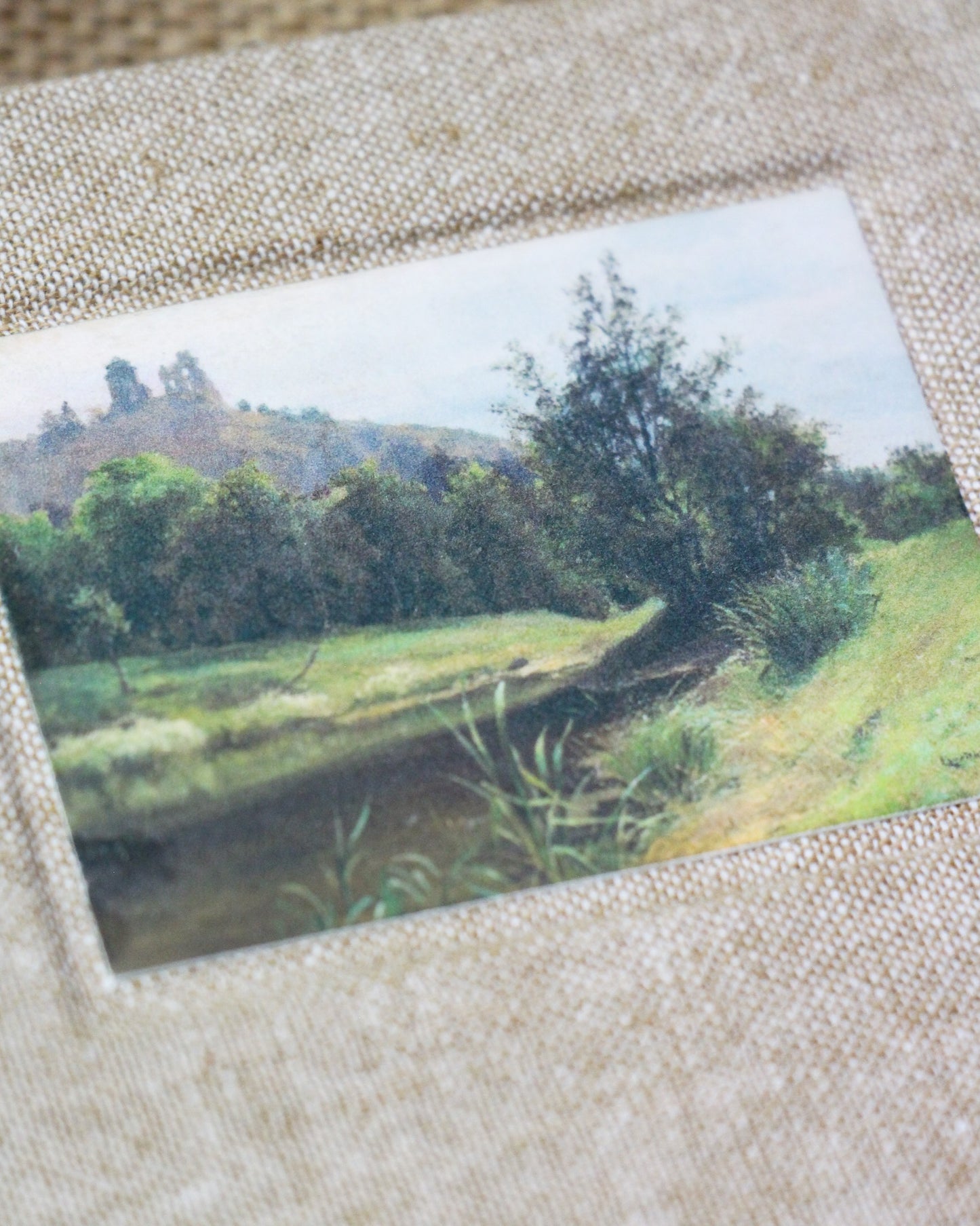 Mini Journal - Fabric Bound Vintage Landscape - Sepia