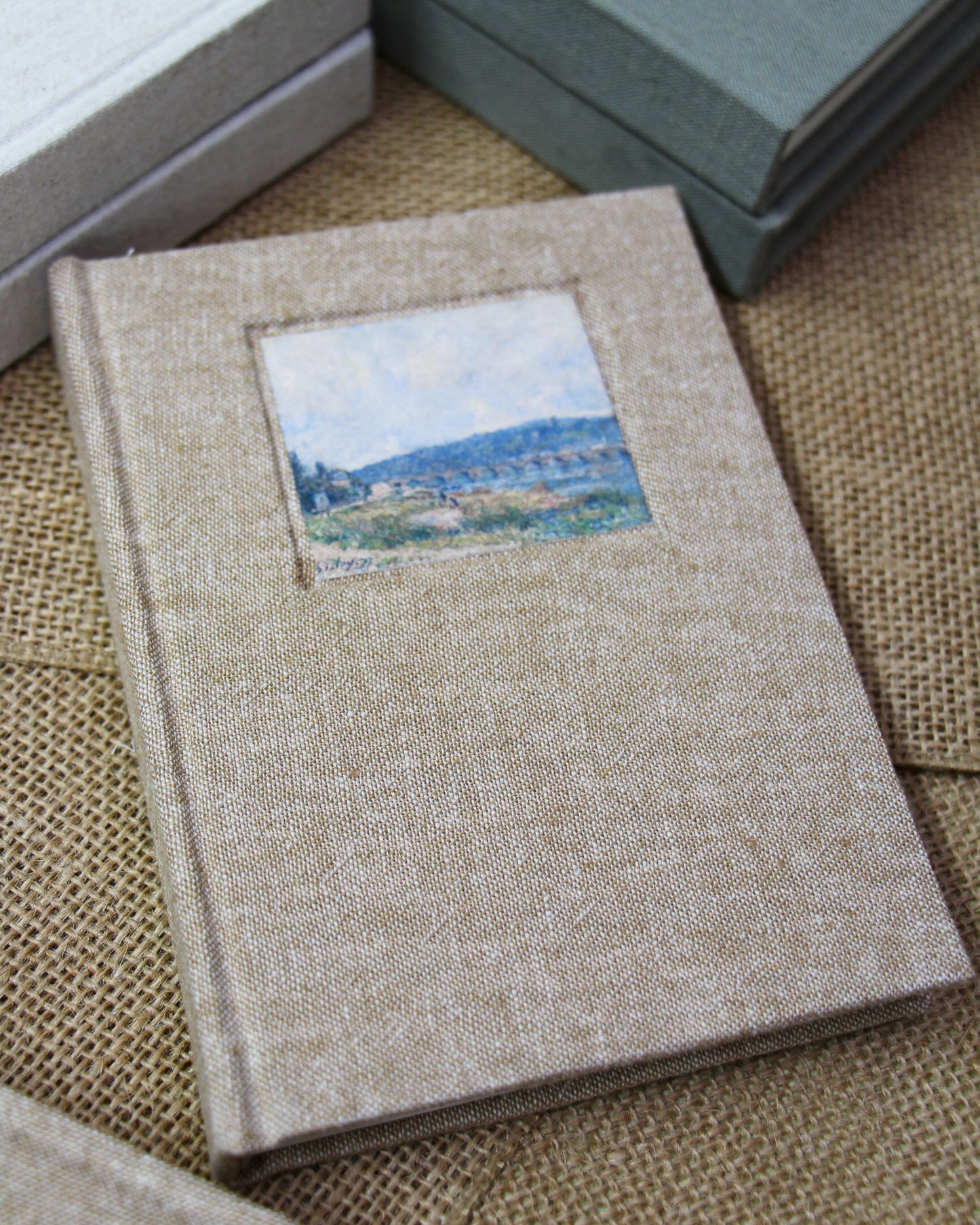 Mini Journal - Fabric Bound Vintage Landscape - Sepia
