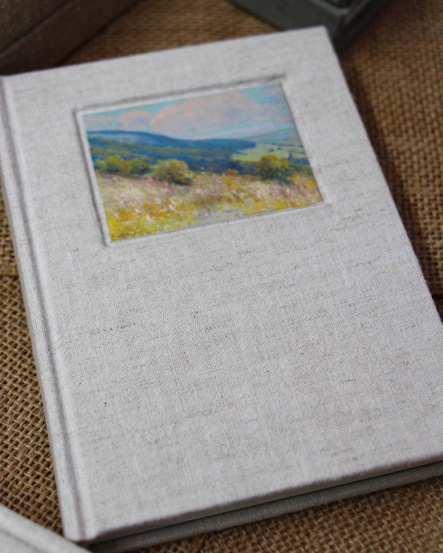 Mini Journal - Fabric Bound Vintage Landscape - Linen
