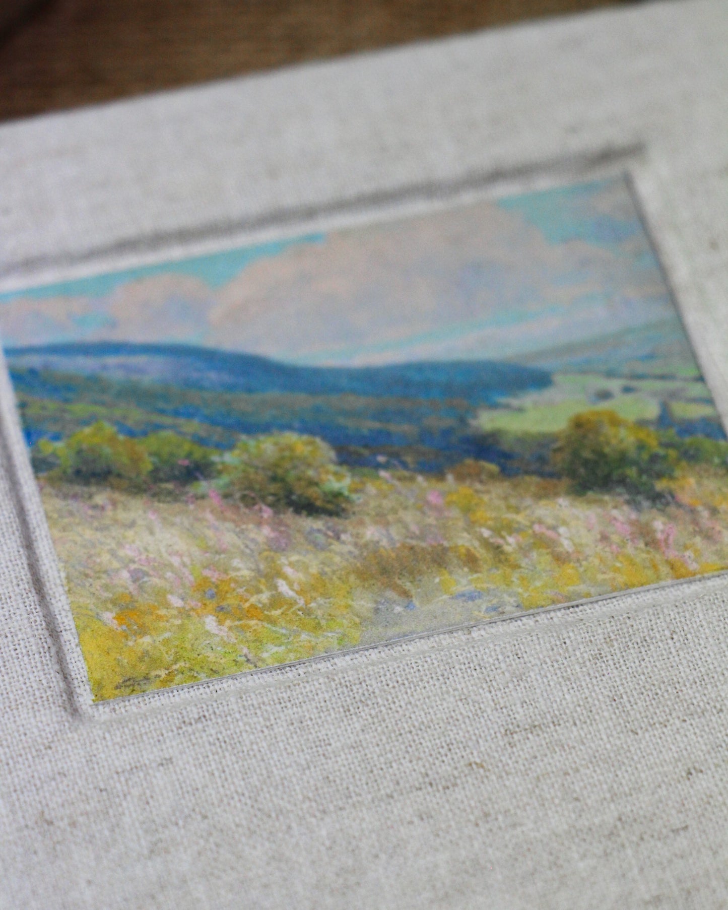 Mini Journal - Fabric Bound Vintage Landscape - Linen