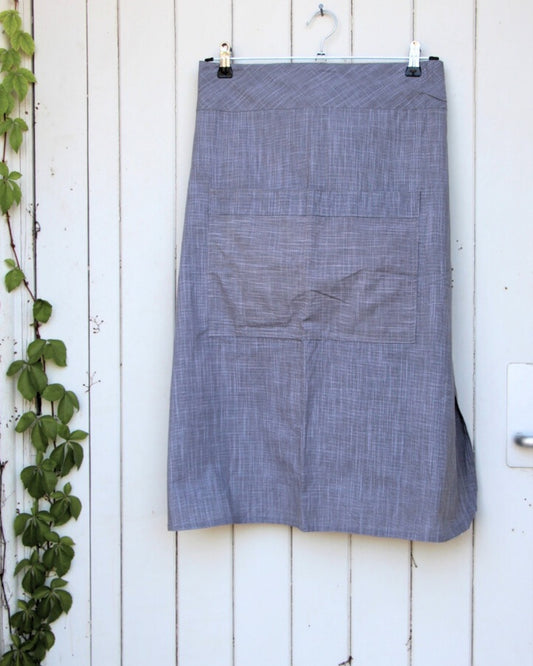 Farmhouse Style Half Apron - Grey Striped
