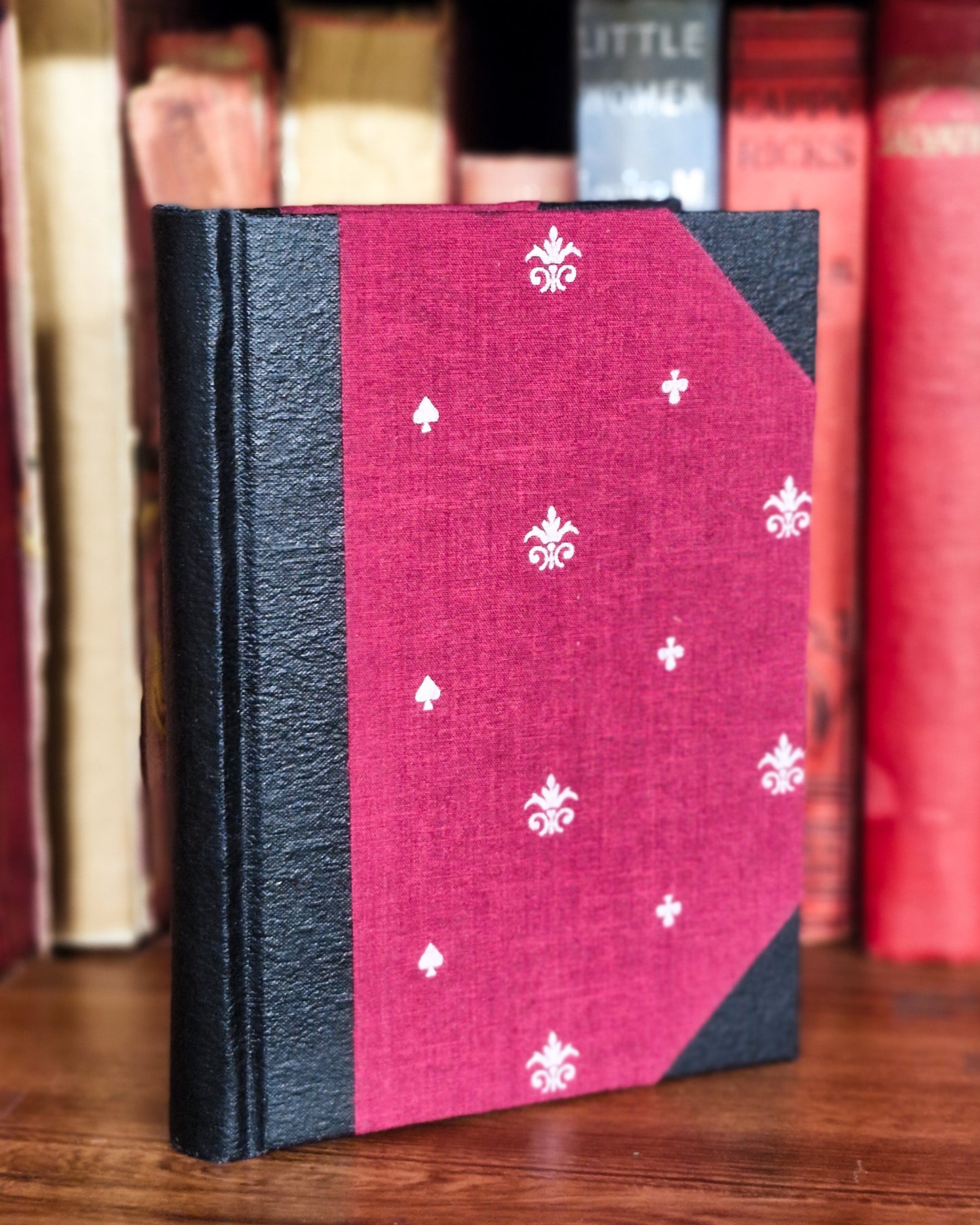 Rounded Fabric Half-Bound Journal - Red Speakeasy