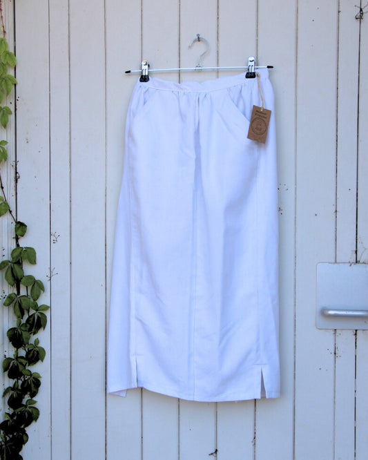 Gathered Half Apron - White