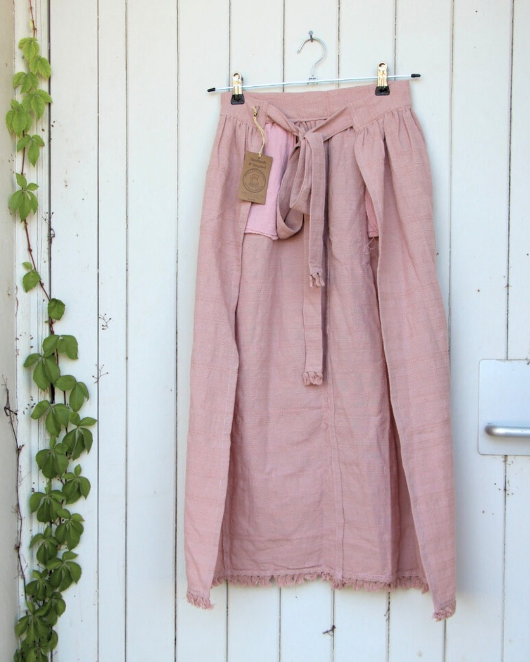 Gathered Half Apron - Dusty Pink