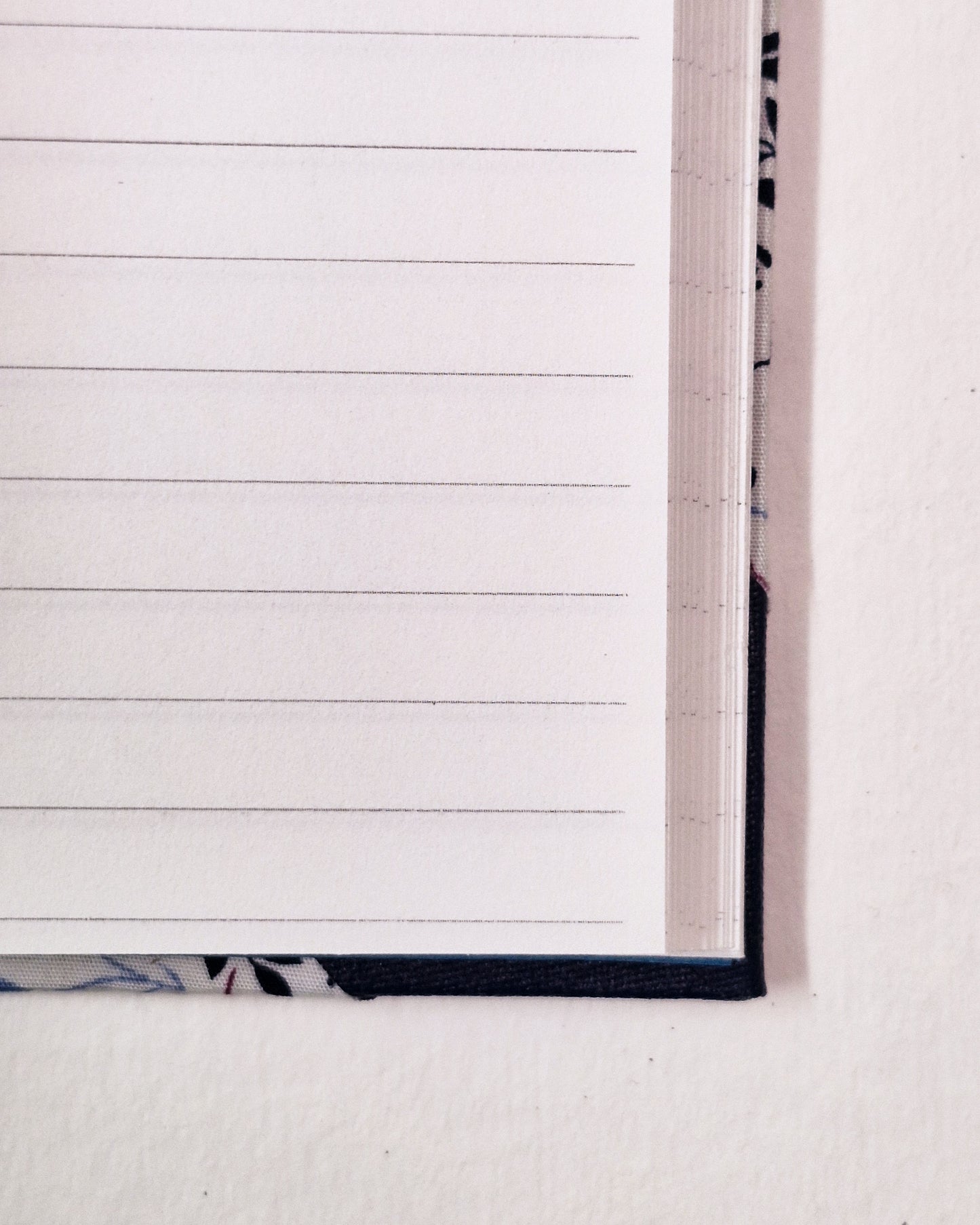 Rounded Fabric Half-Bound Journal - Navy Magnolia