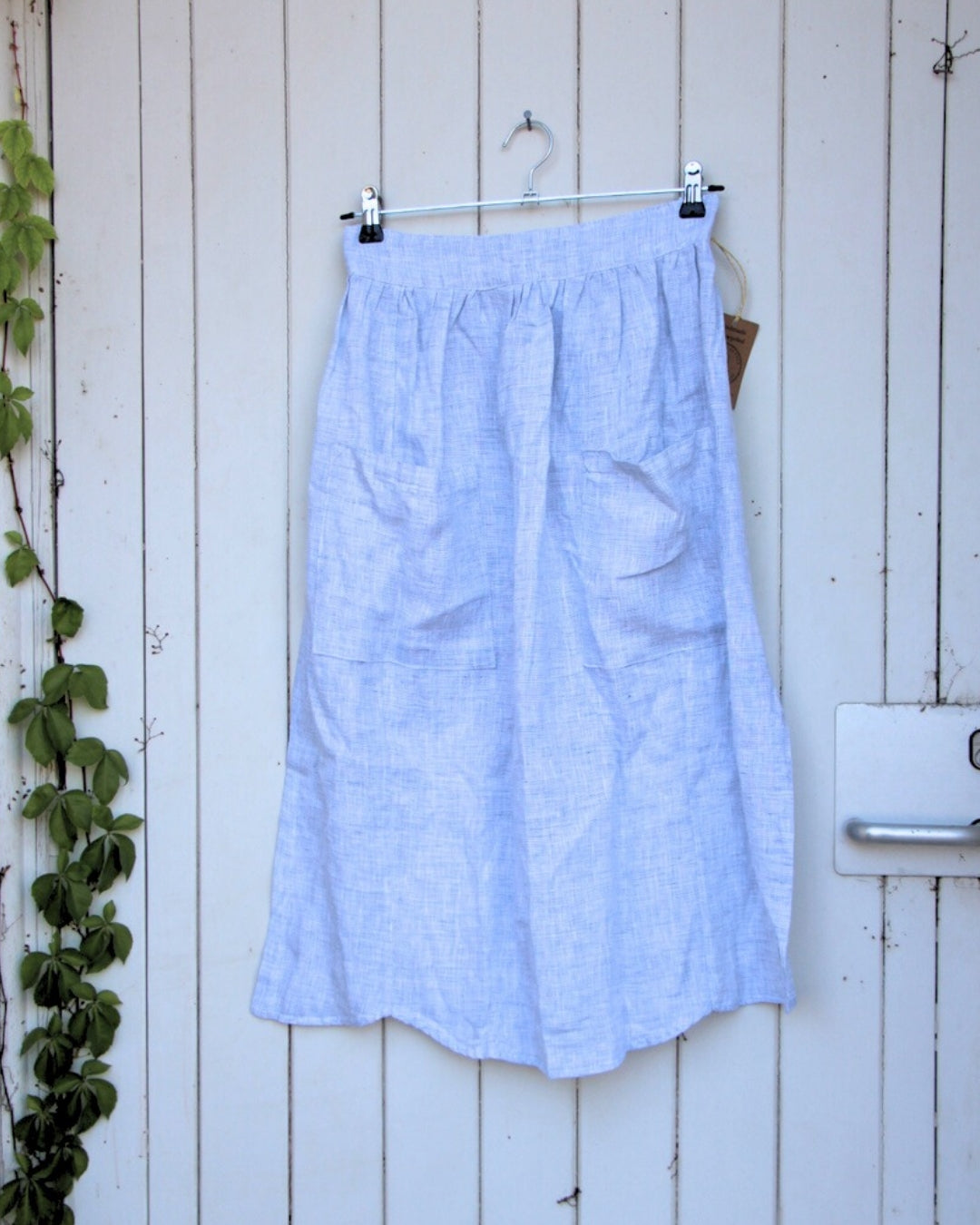 Gathered Half Apron - Light Pale Blue