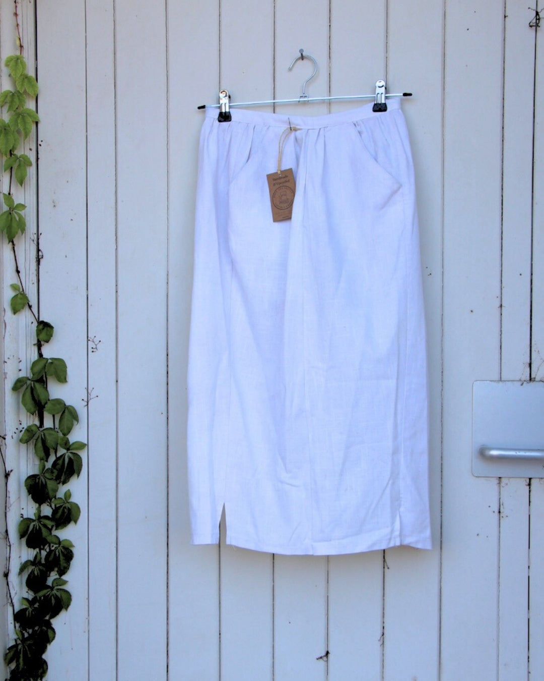 Gathered Half Apron - White