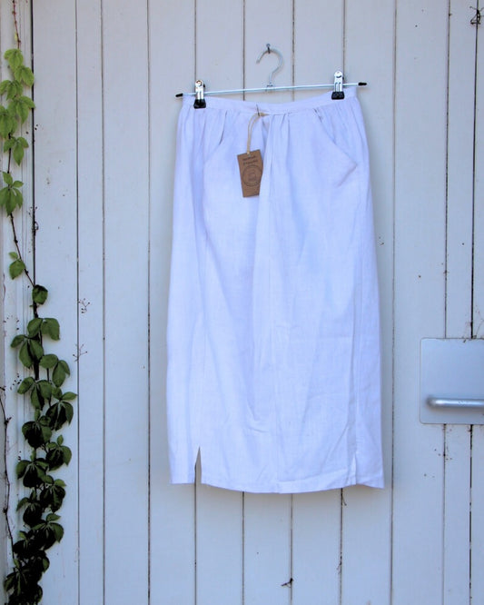 Gathered Half Apron - White