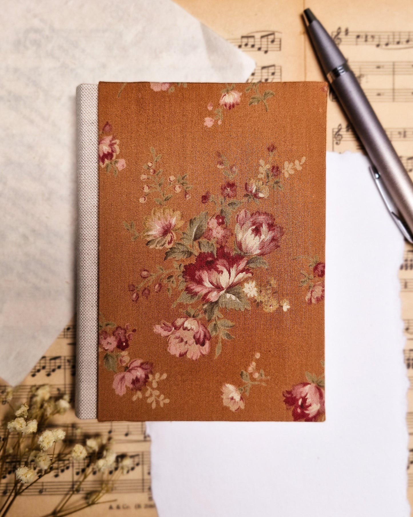 Rounded Fabric Bradel Bound Journal - Dusty Rose